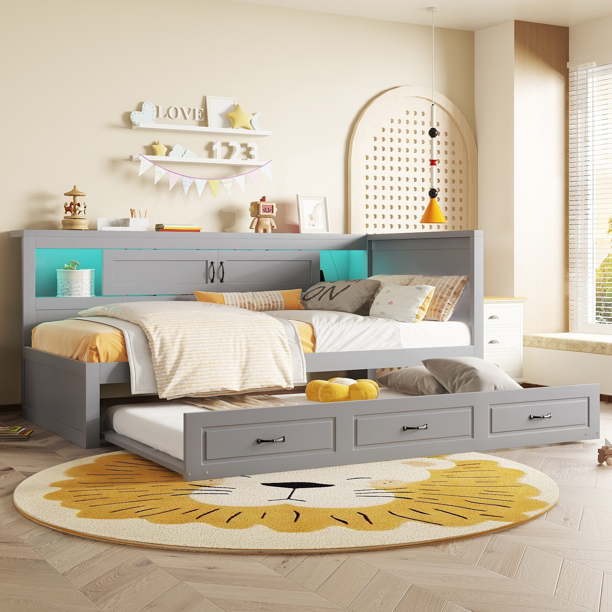 Merax Daybett 90x200cm mit Ausziehbett 90x190cm, günstig online kaufen
