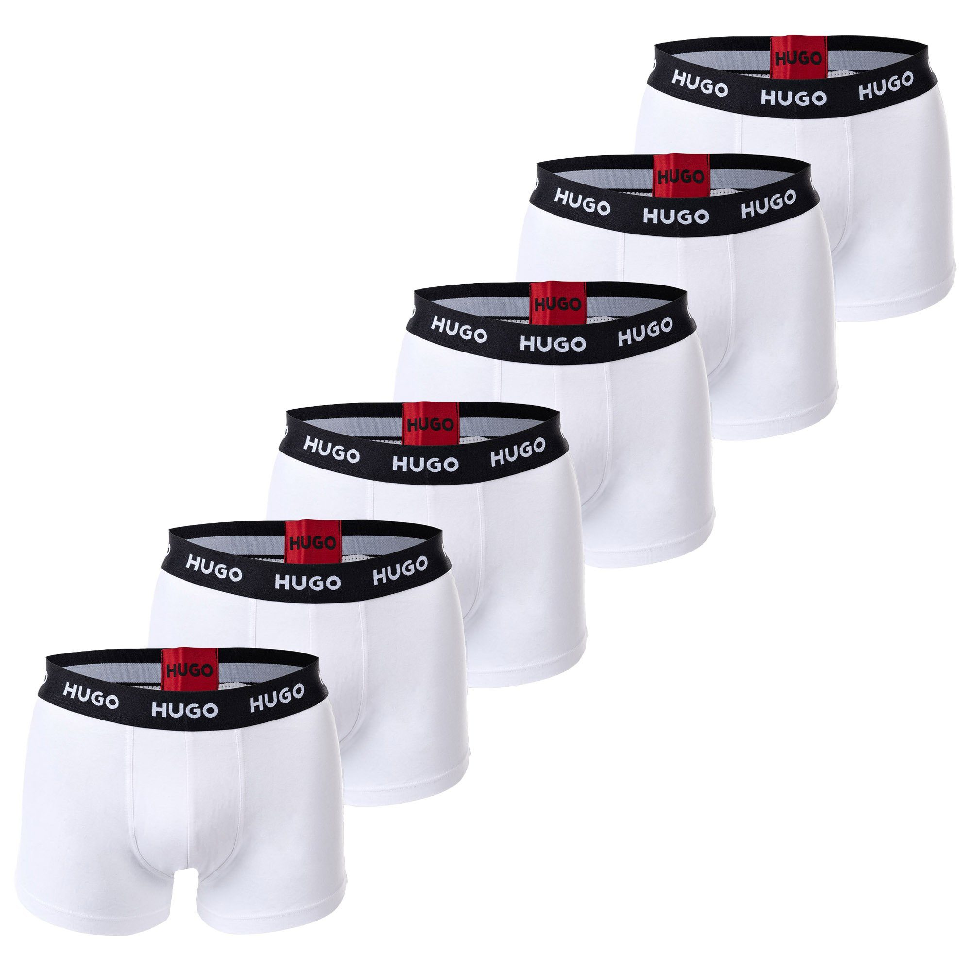 HUGO Herren Trunk Unterhose – Bequeme Baumwoll-Unterwäsche Mit Logo-Bund, Kurzbein-Schnitt
