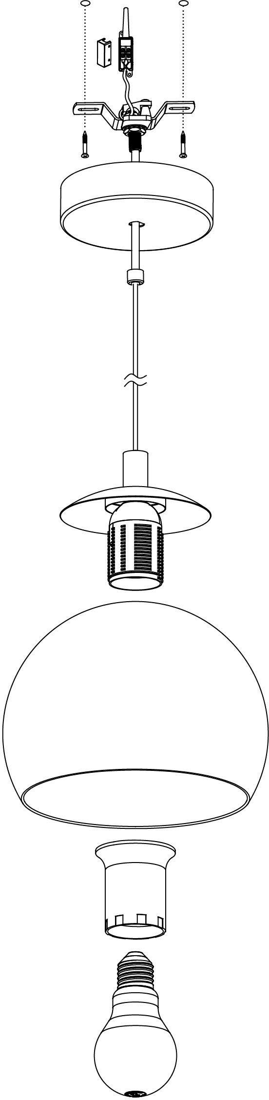 / x Leuchtmittel, / Dimmfunktion, / Ø19 / EGLO Wohnzimmer ohne Esstischlampe Pendelleuchte cm H110 ALBARACCIN, Pendellampe schwarz