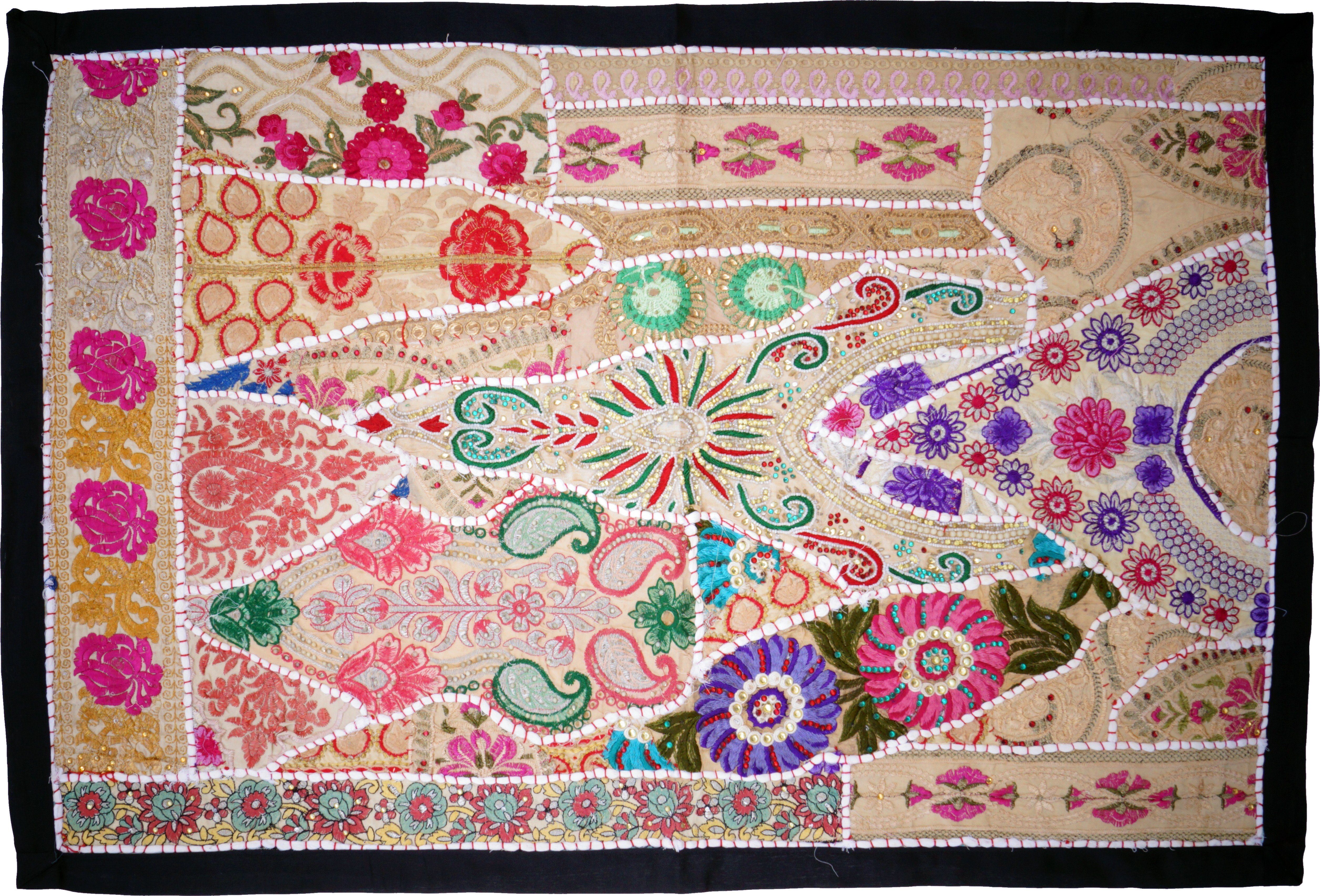 Wandteppich Indischer Wandteppich Patchwork.., Guru-Shop, Höhe: 65 mm Muster 22