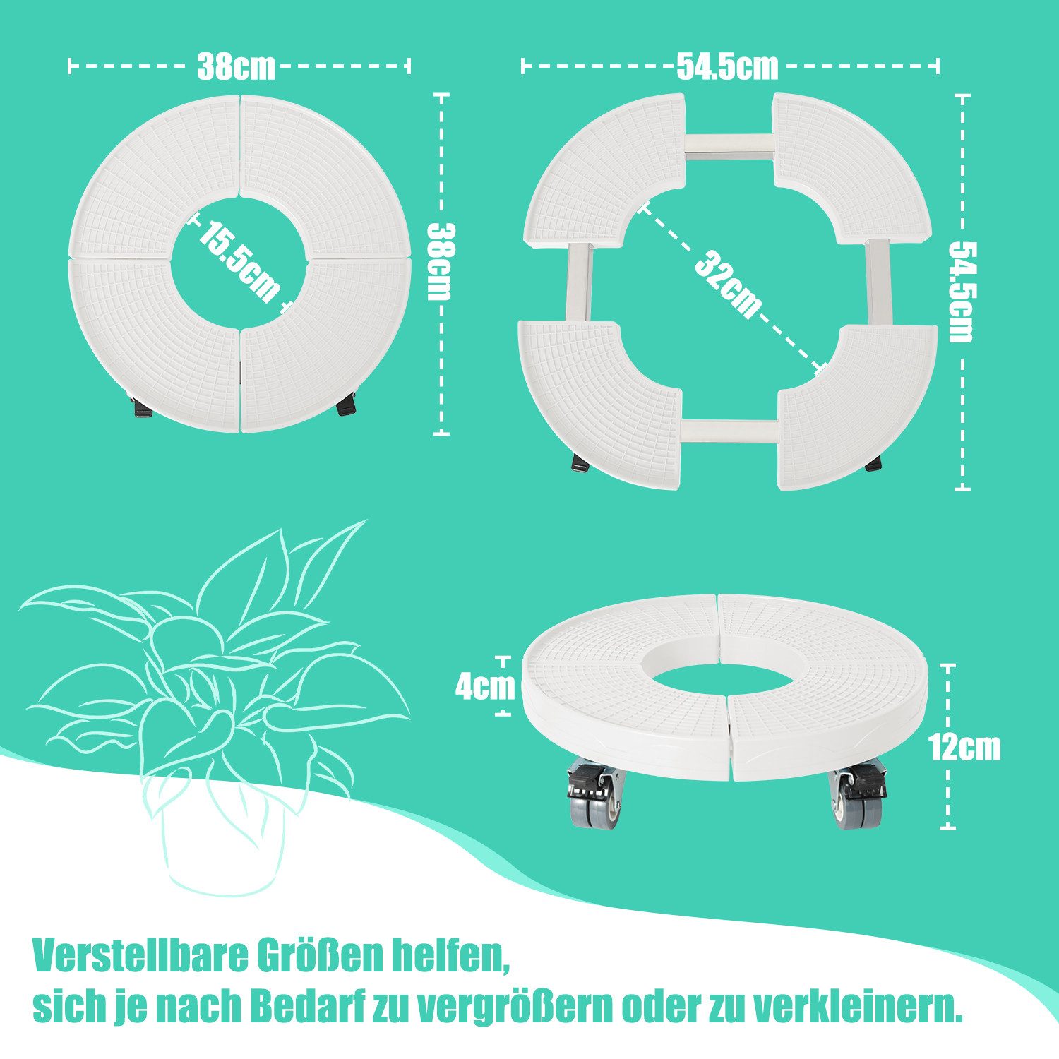 Clanmacy Pflanzenroller Pflanzenroller Blumenroller Tragkraft bis günstig online kaufen
