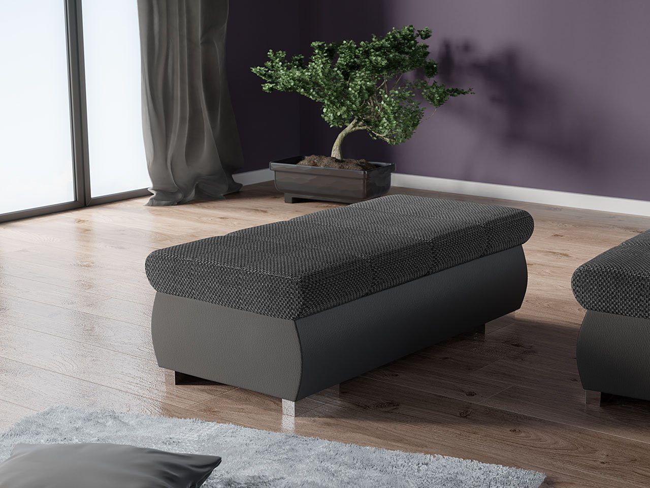 MIRJAN24 Polsterhocker Bangkok Groß, Holzkonstruktion, 120x60x39 günstig online kaufen