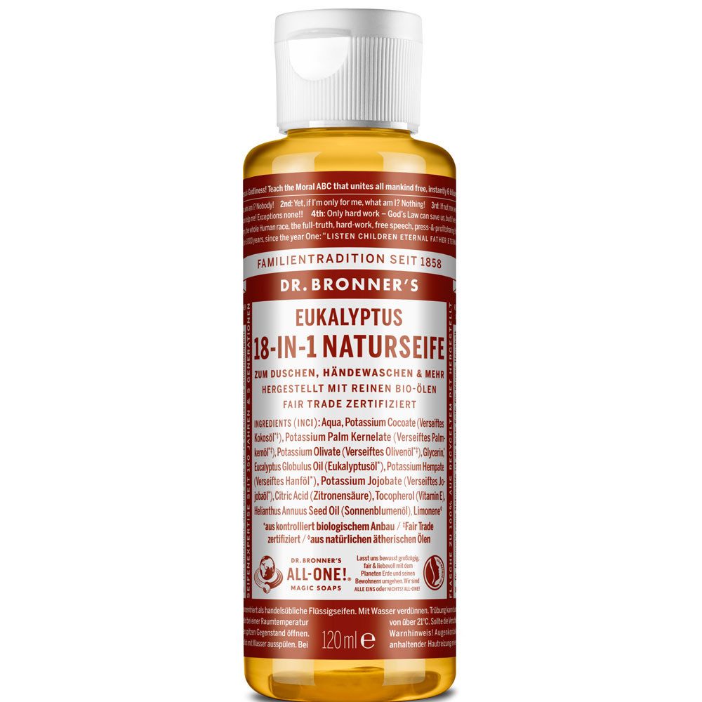 Dr. Bronners Handseife -IN- Naturseife Eukalyptus, 120 ml