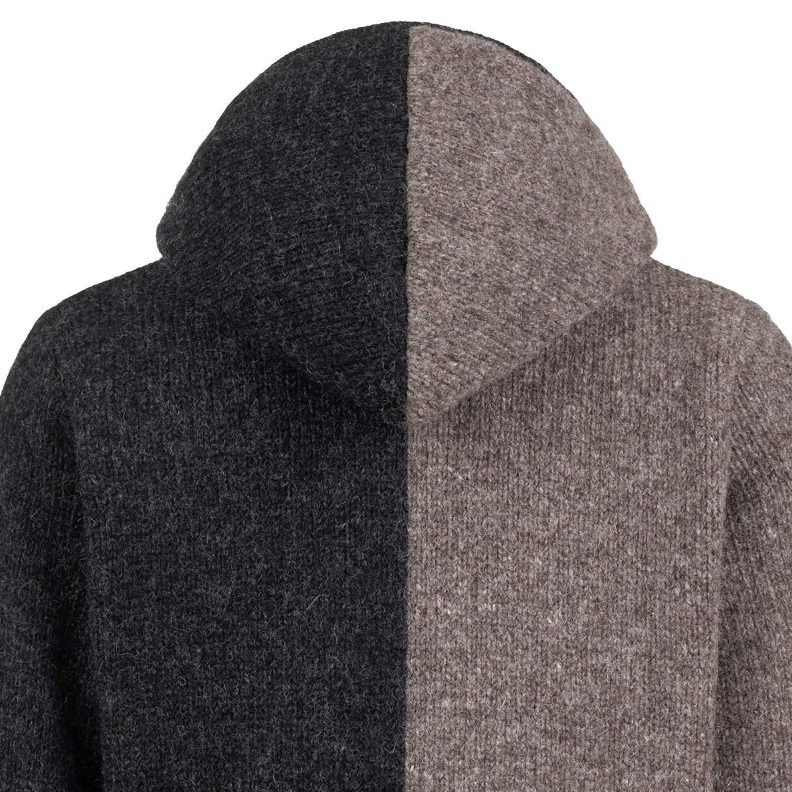 ALMHUBER Strickjacke Herren Strickjacke Schurwolle Nordisch + Kapuze Winterjacke Wolljacke