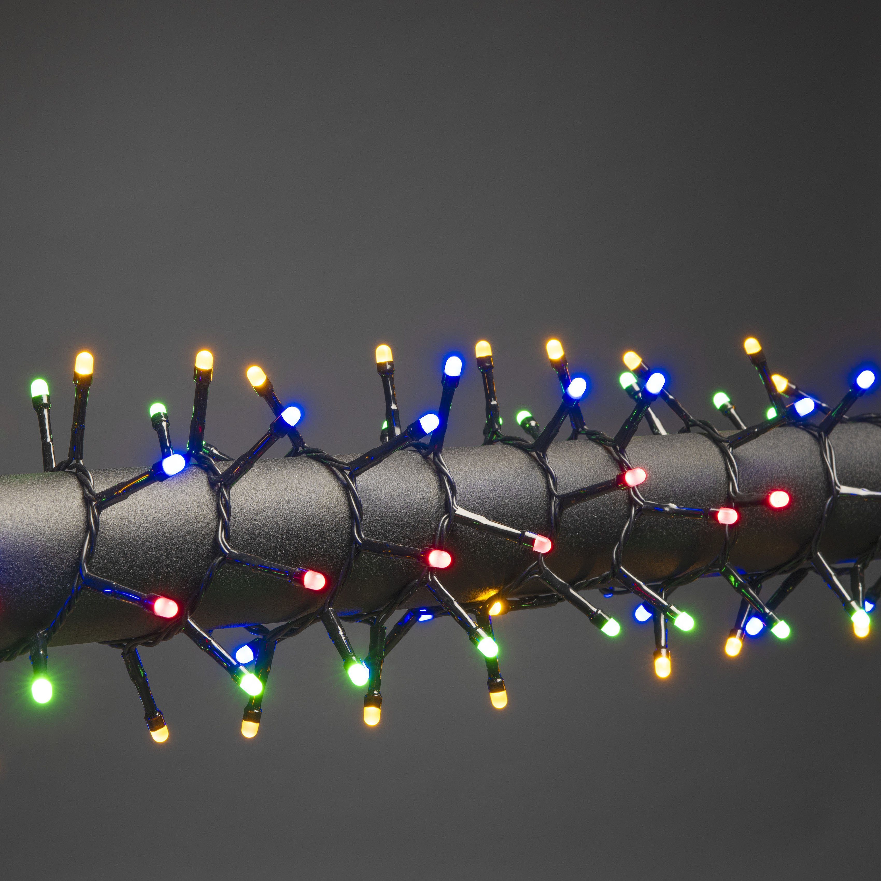 KONSTSMIDE LED-Lichterkette Weihnachtsdeko aussen, 600-flammig, Micro LED  Compactlights, 600 bunte Dioden, Trafobetriebener Artikel für den  Außenbereich