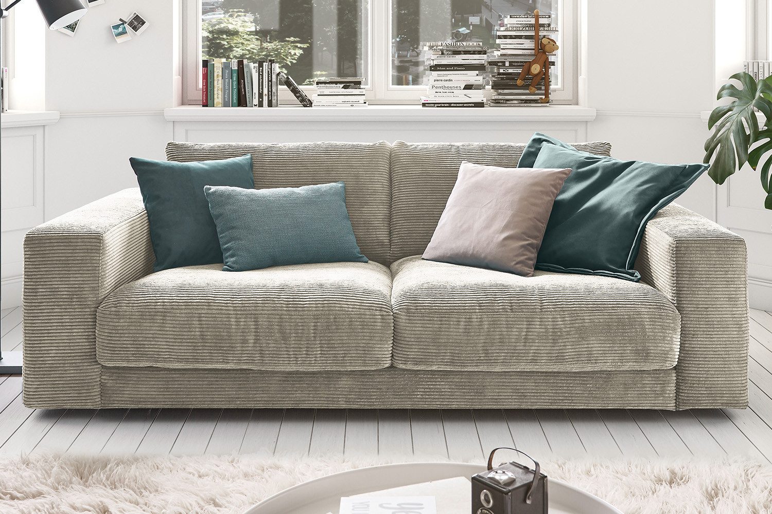 KAWOLA Sofa MADELINE, Couch 2-Sitzer oder 3-Sitzer Cord verschiedene Farben
