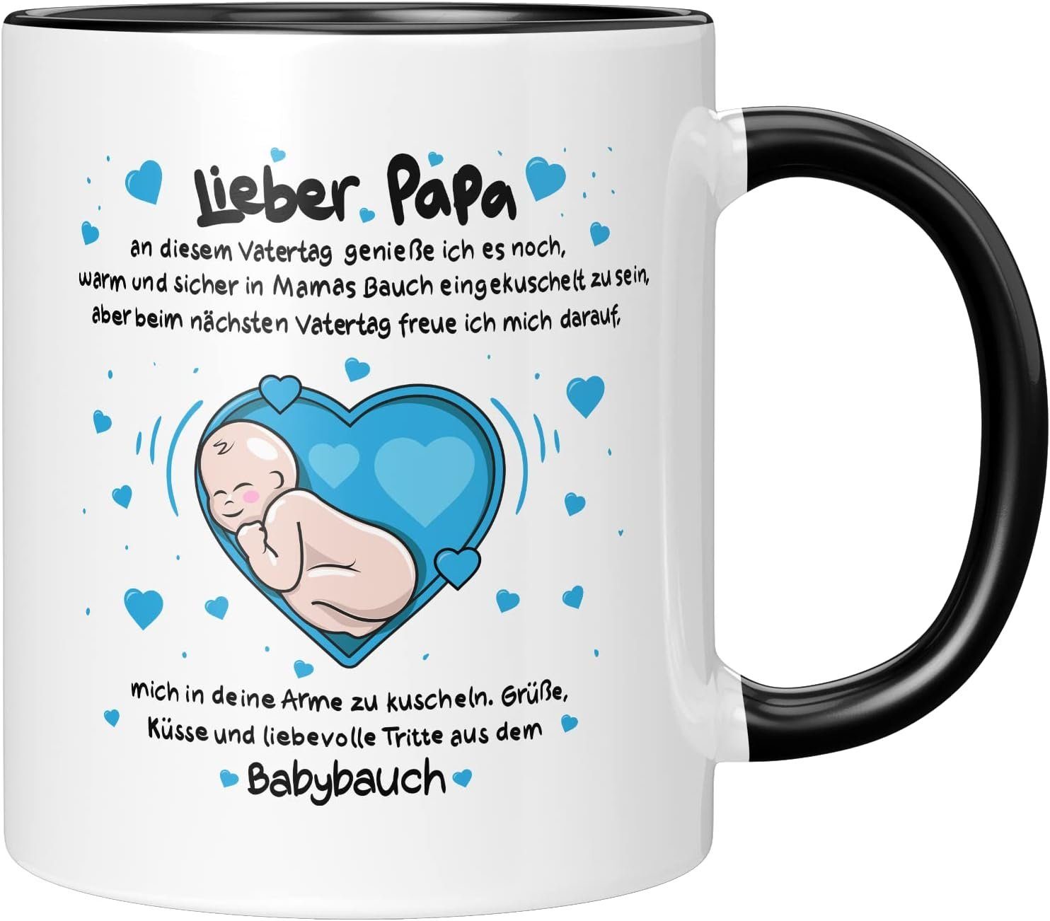 Liebtastisch Tasse LIEBTASTISCH - Lieber Papa - Vatertag-Geschenk für eine werdende Väter, 330ml Schwarz