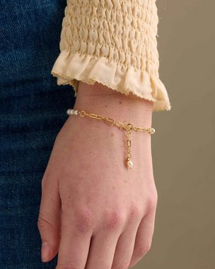 Pernille Corydon Perlenarmband Lagoon Armband Damen 16-19 cm, Silber 925, 18 Karat vergoldet