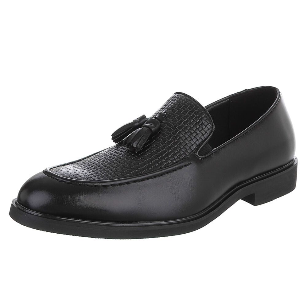 Coolwalk Herren Slipper mit Quaste und Strukturdesign Slipper (91977192) Blockabsatz Slipper in Schwarz