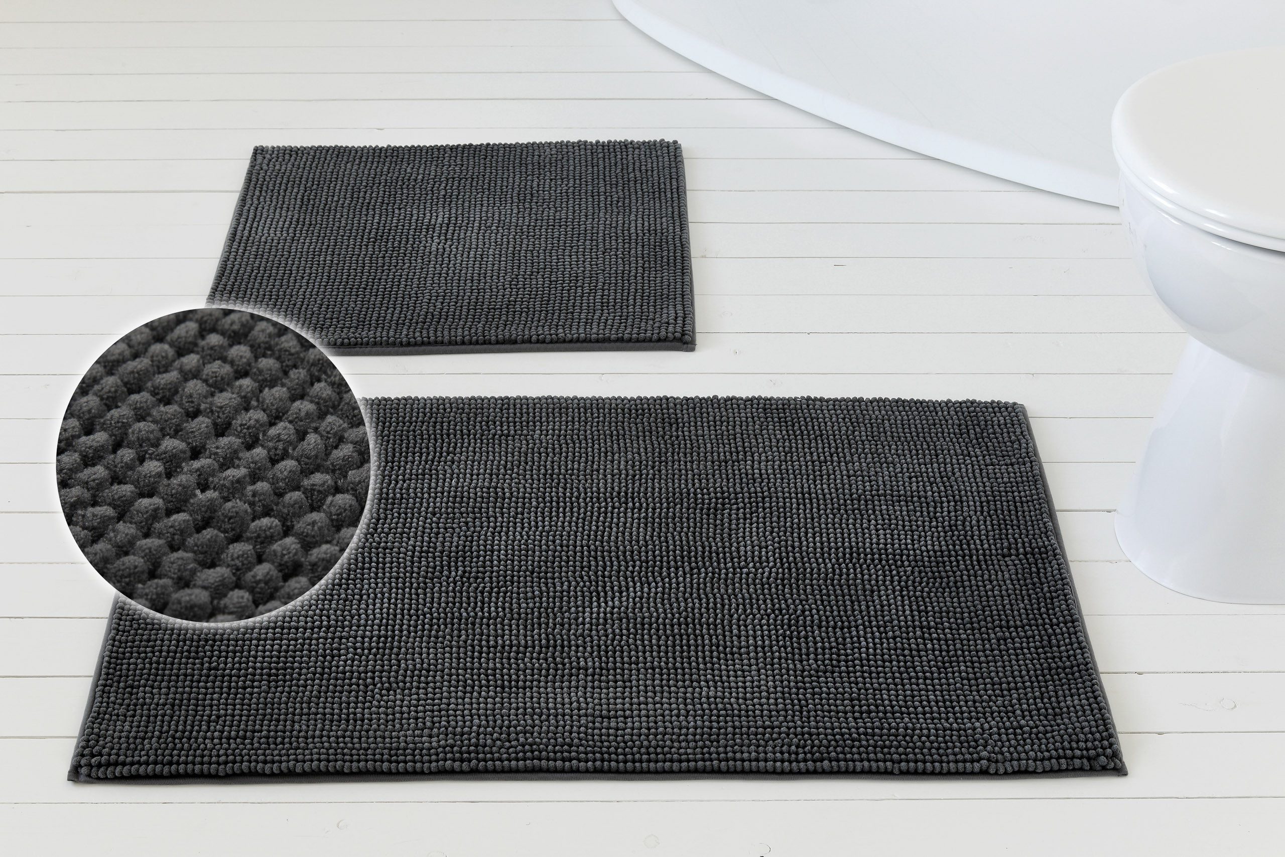 OTTO home Badematte Kaelan, weicher Chenille, Höhe 14 mm, rutschhemmend beschichtet, fußbodenheizungsgeeignet, Polyester, rechteckig, Badvorleger, Badteppich weiches Chenille, pastellfarben, Badezimmer