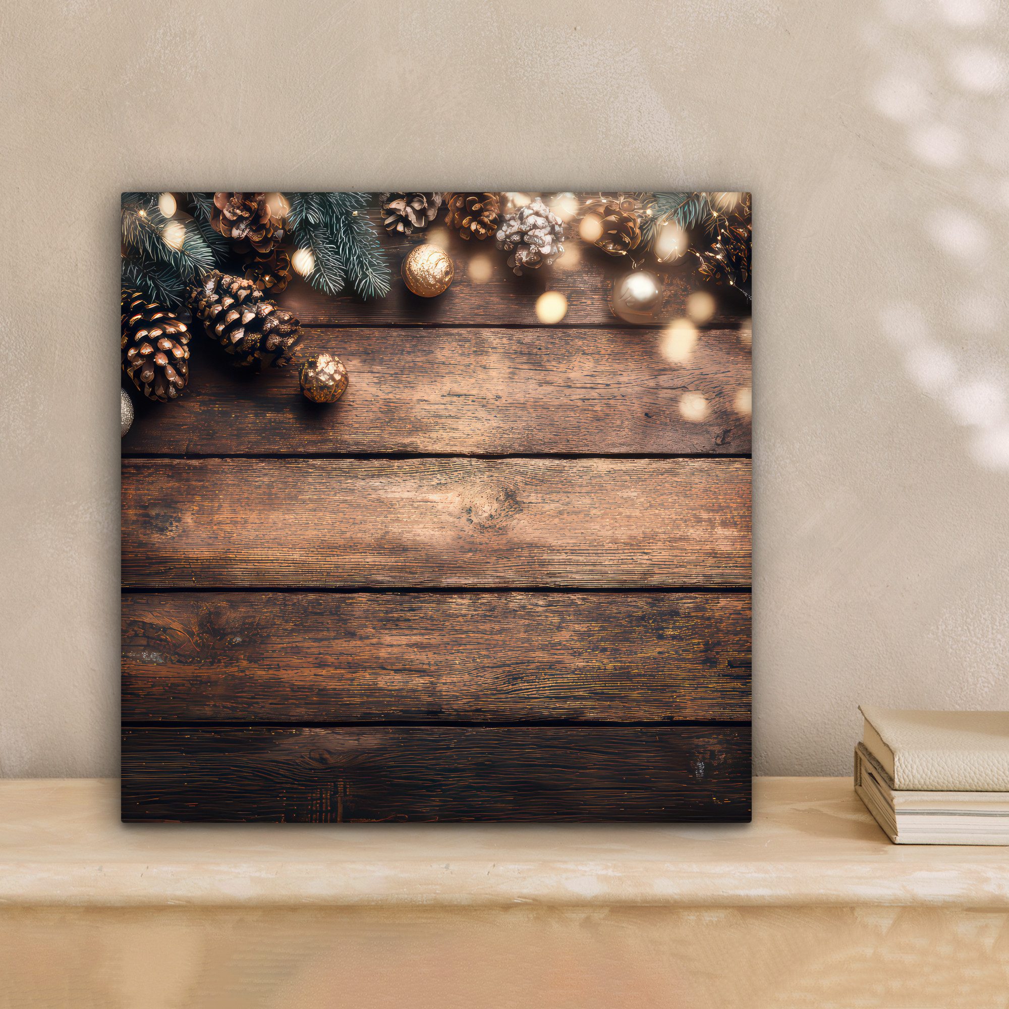 OneMillionCanvasses® Leinwandbild Weihnachtsdekoration - Holz - günstig online kaufen