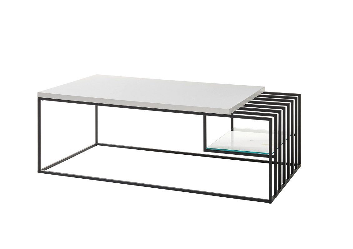 MCA furniture Couchtisch Couchtisch Juba, 120x60, weiß matt / schwarz (no-Set), Breite 120 cm,Tischplatte aus MDF