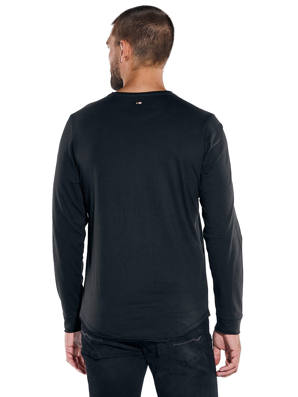 emilio adani Langarmshirt Herren Langarmshirt "My Favorite", Schwarz