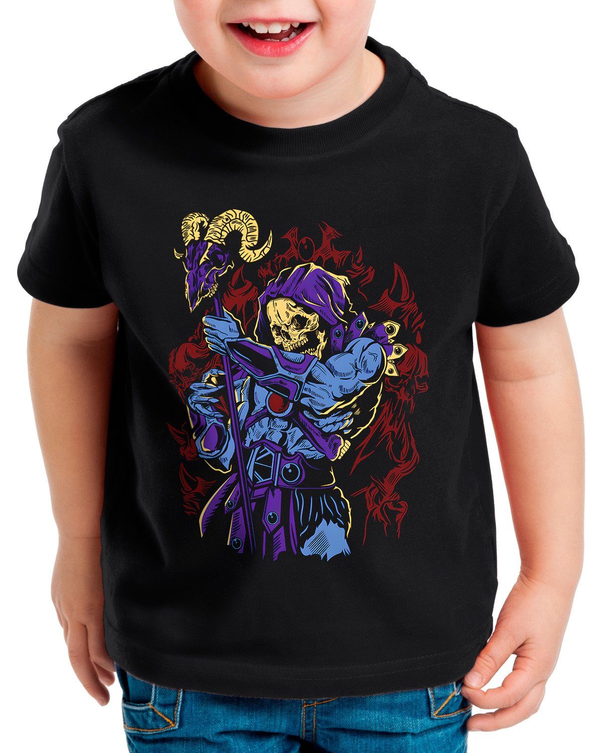 style3 Print-Shirt Kinder T-Shirt Rock Skeleton he-man skeletor masters of the universe