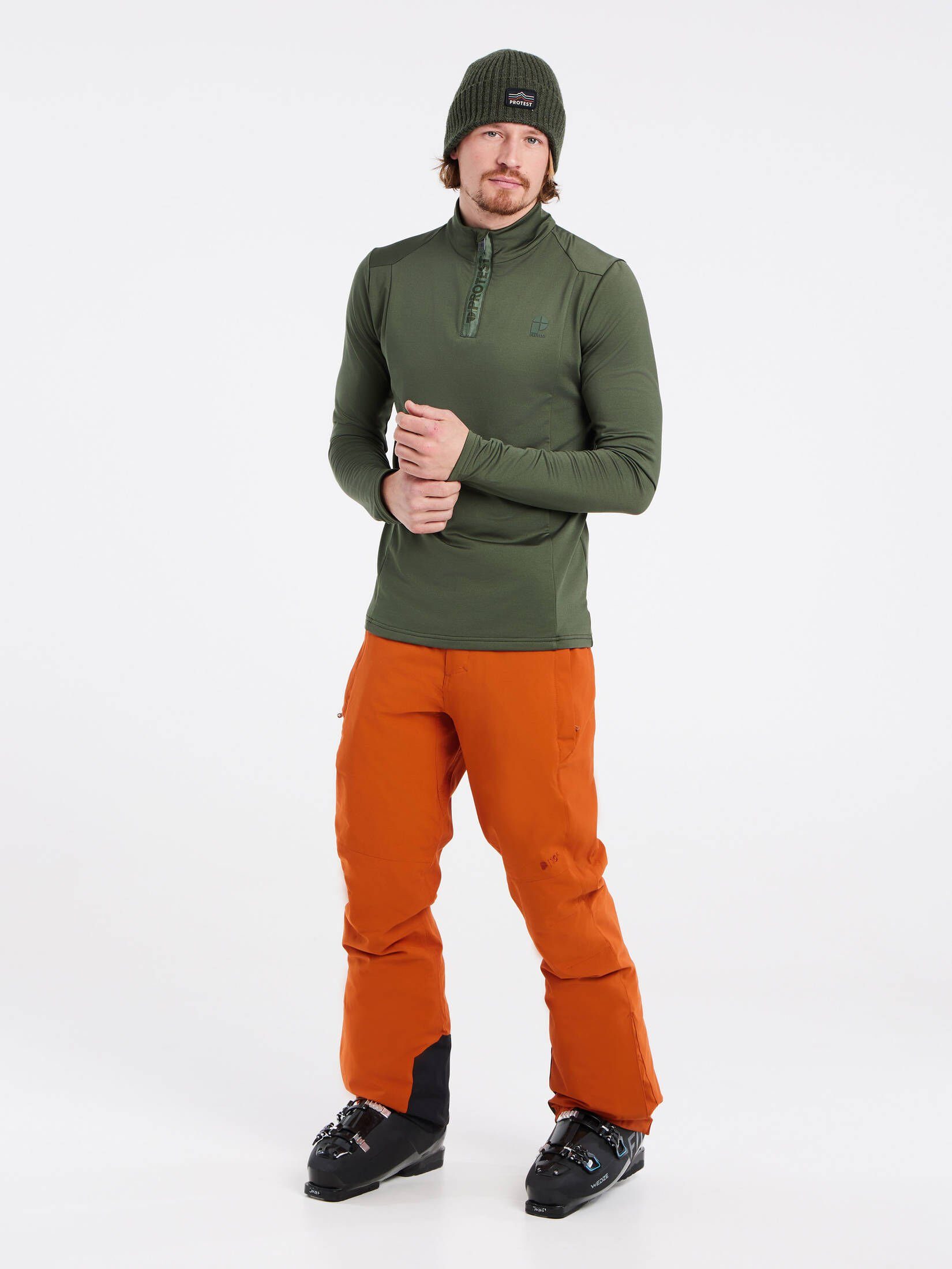 Ski-Sweatshirt Sweatjacke Protest WILL Herren grün (400) (1-tlg)