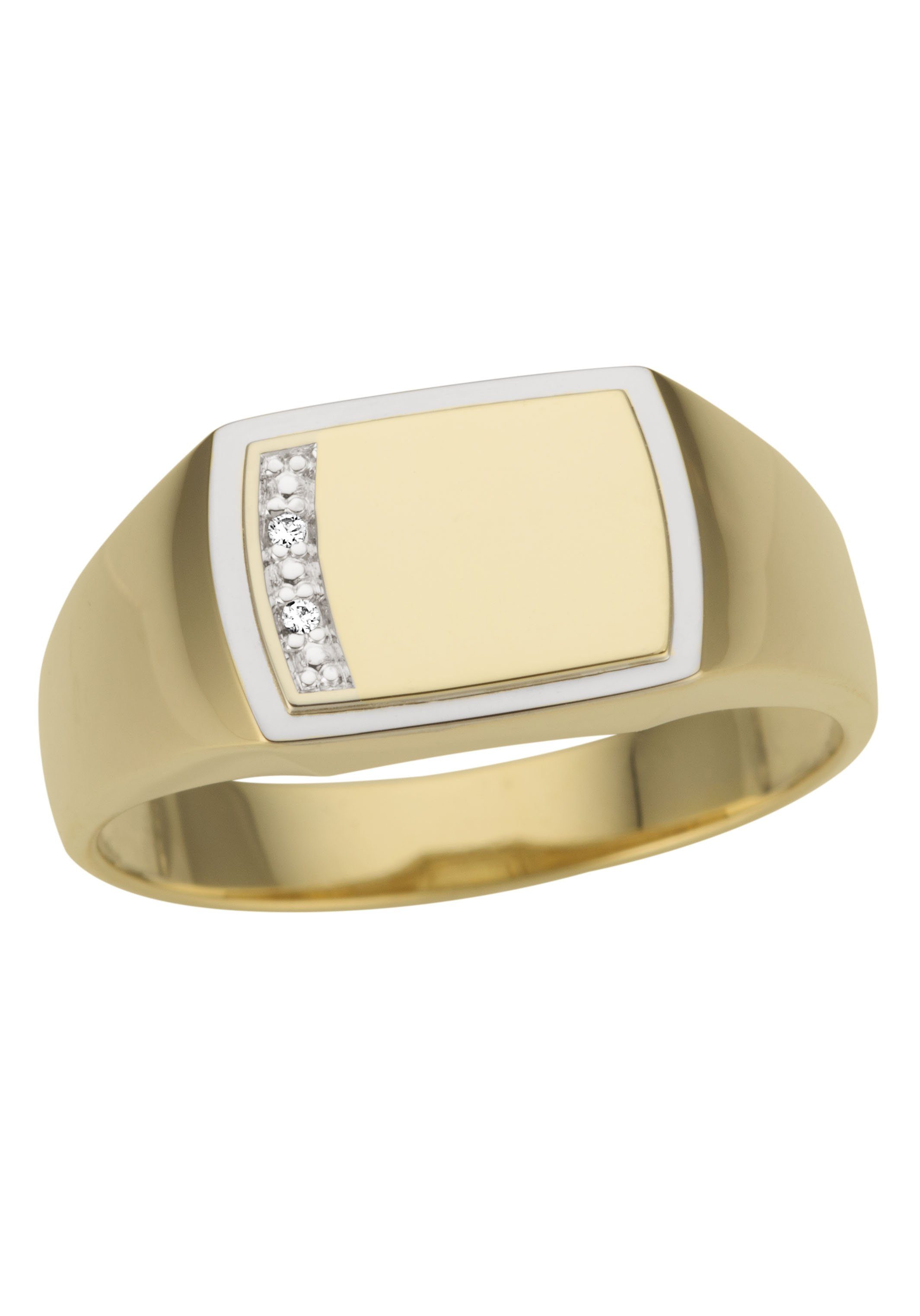 Firetti Siegelring Schmuck Geschenk Gold 585 Herrenring Goldring, mit Brillanten