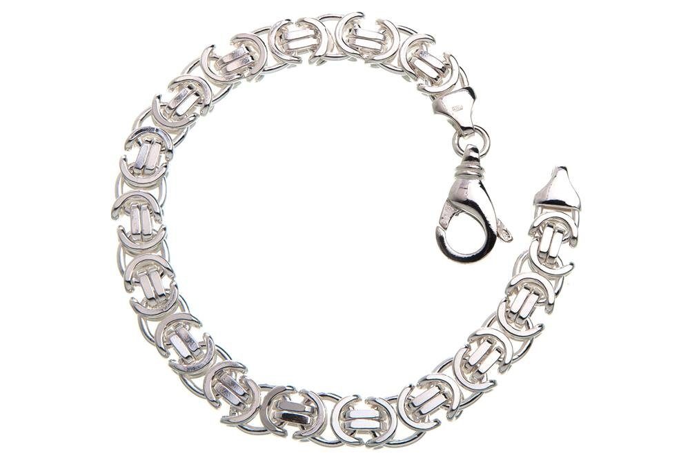 Silberkettenstore Silberarmband Königskette Armband, flach 9mm - 925 Silber, Länge wählbar von 17-25cm