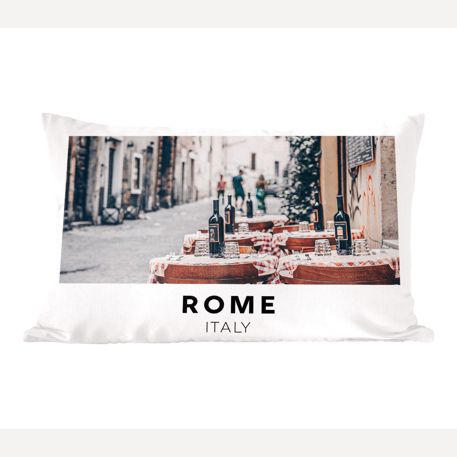 Rom Italien Dekoration, - Restaurant, Zierkissen, Wohzimmer MuchoWow - Füllung, Dekokissen Schlafzimmer mit Dekokissen