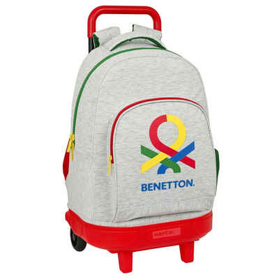 United Colors of Benetton Rucksack Kinder-Rucksack mit Rädern Benetton Pop Grau 33 x 45 x 22 cm