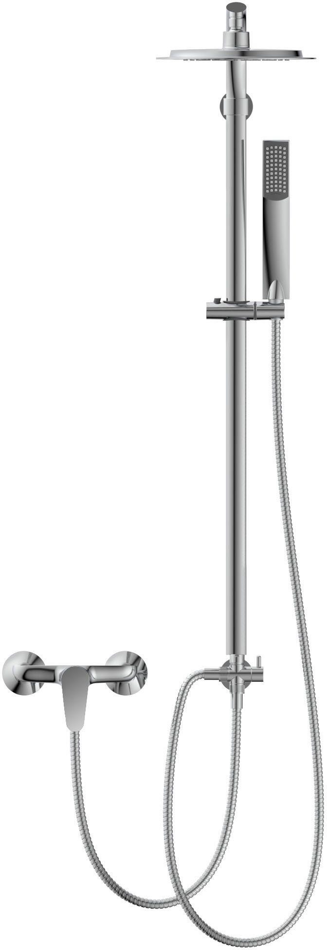 Schütte Duschsystem BARBADOS, 2 höhenverstellbar, Antikalk, wassersparend, Strahlart(en), Edelstahl