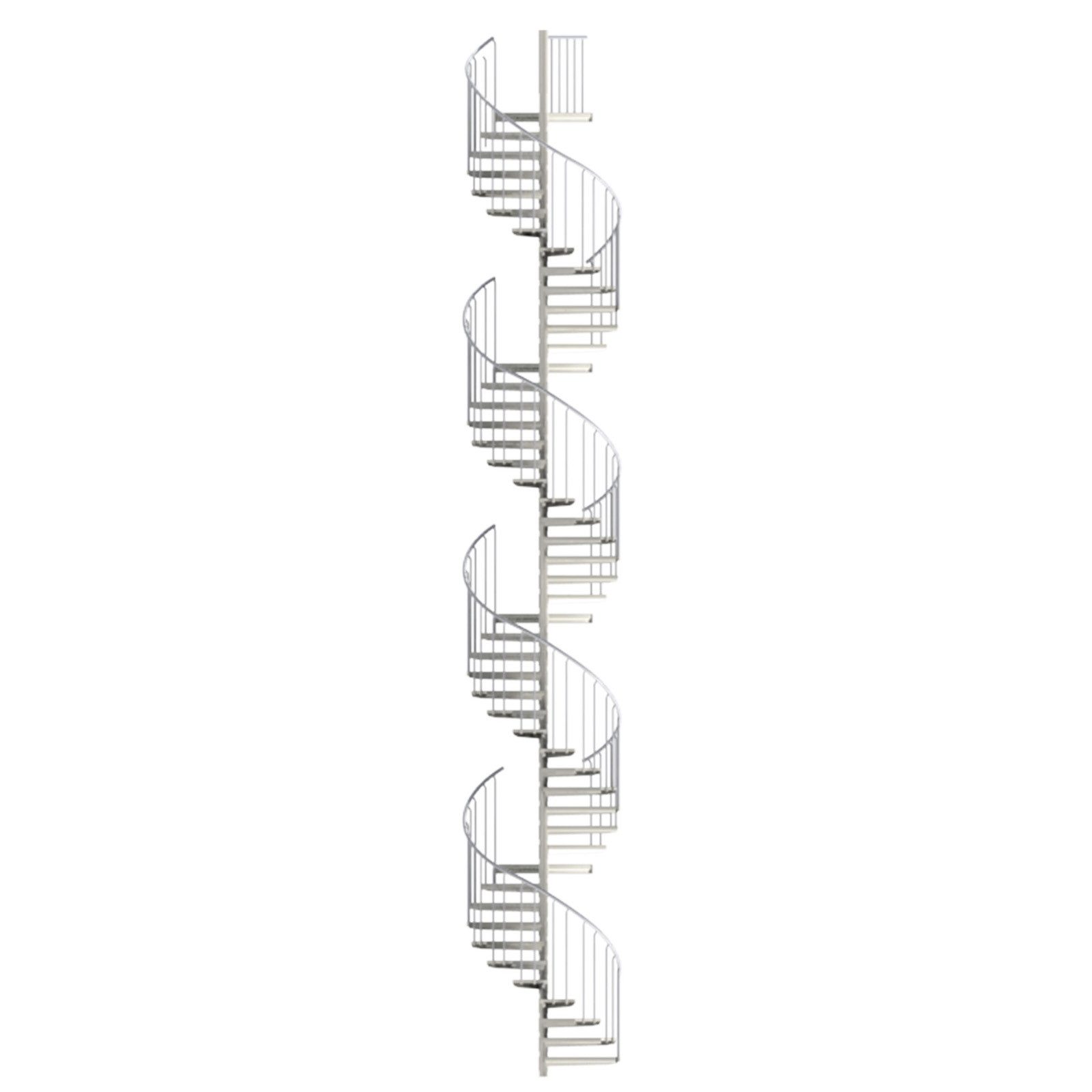 Scalant Außentreppe Spindeltreppe Scarvo XXL, für Geschosshöhen bis 935 cm, Stufen mit Streckgitter, (Durchmesser: 130 cm), Aluminium Verbindungselemente