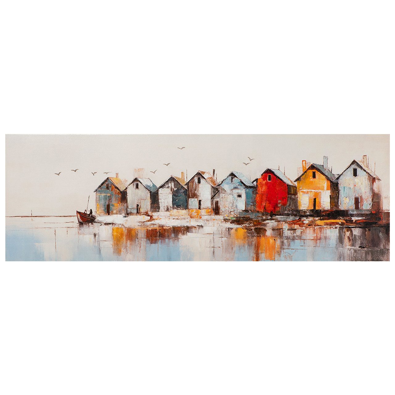 ArtUniverse Gemälde Lakeside Living 50x150 cm, Lakeside