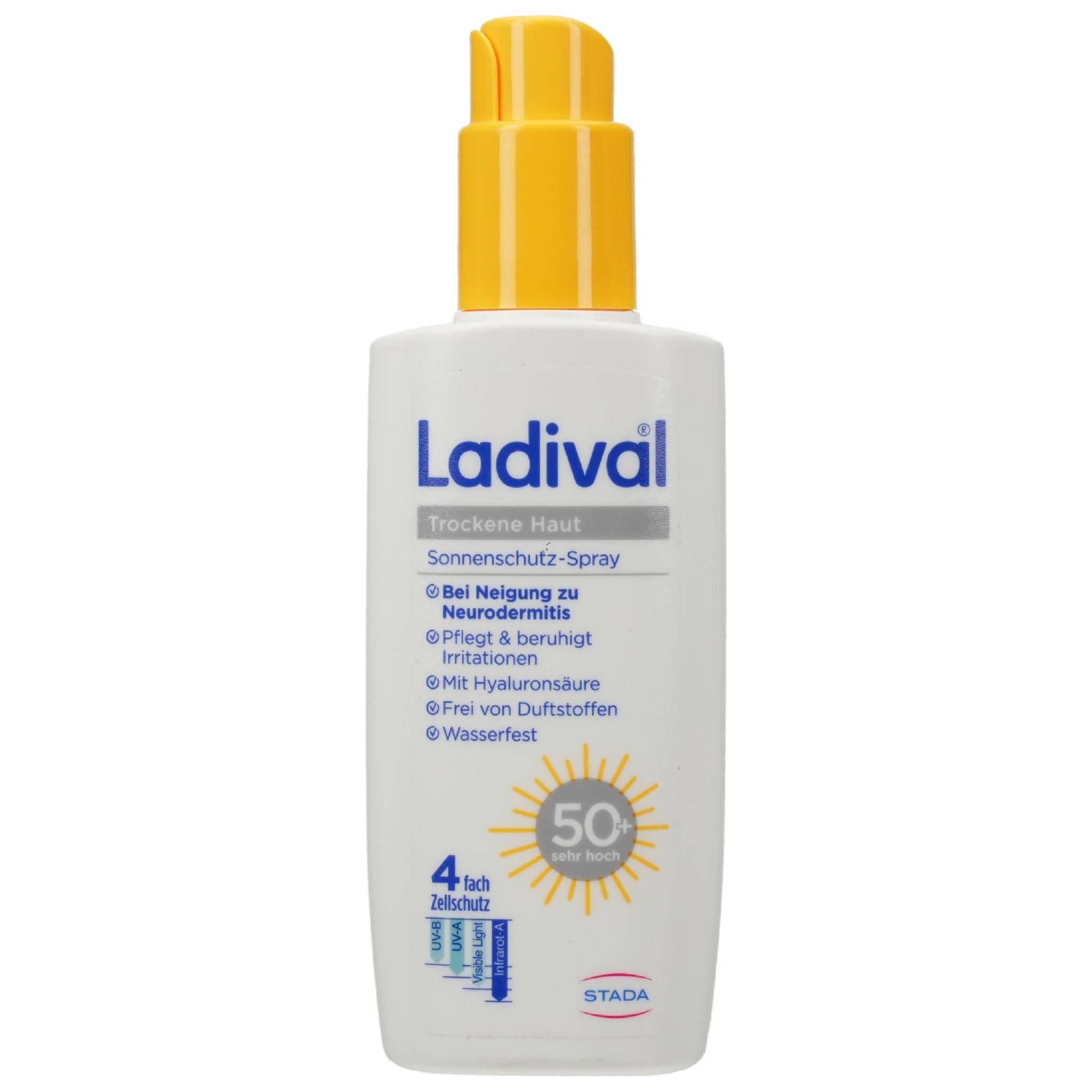 Ladival Sonnenschutzcreme LADIVAL trockene Haut Sonnenschutz-Spray LSF 50+ 150ml PZN 19099403