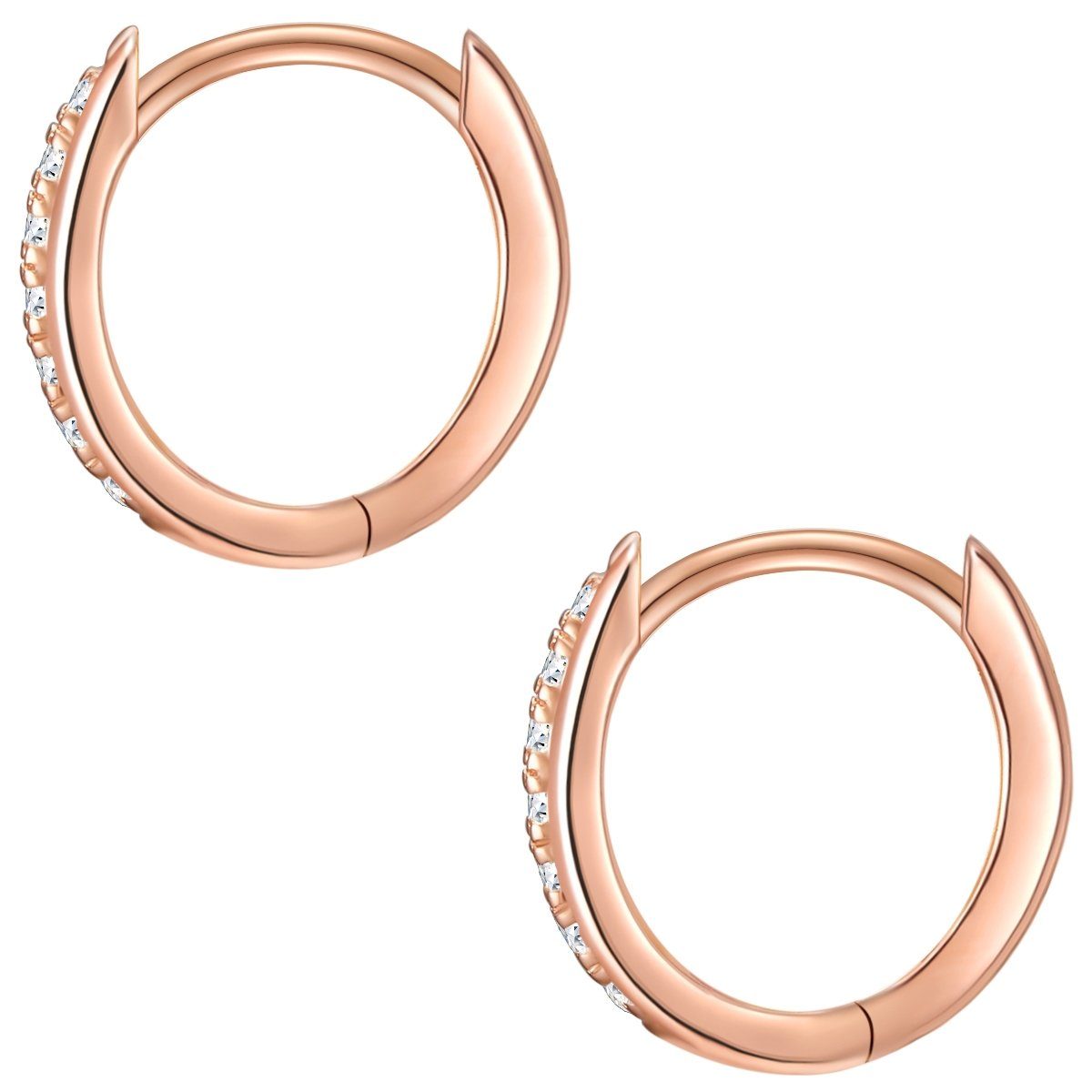 Glanzstücke München Paar Creolen roségold, in Sterling Silber mit Zirkonia