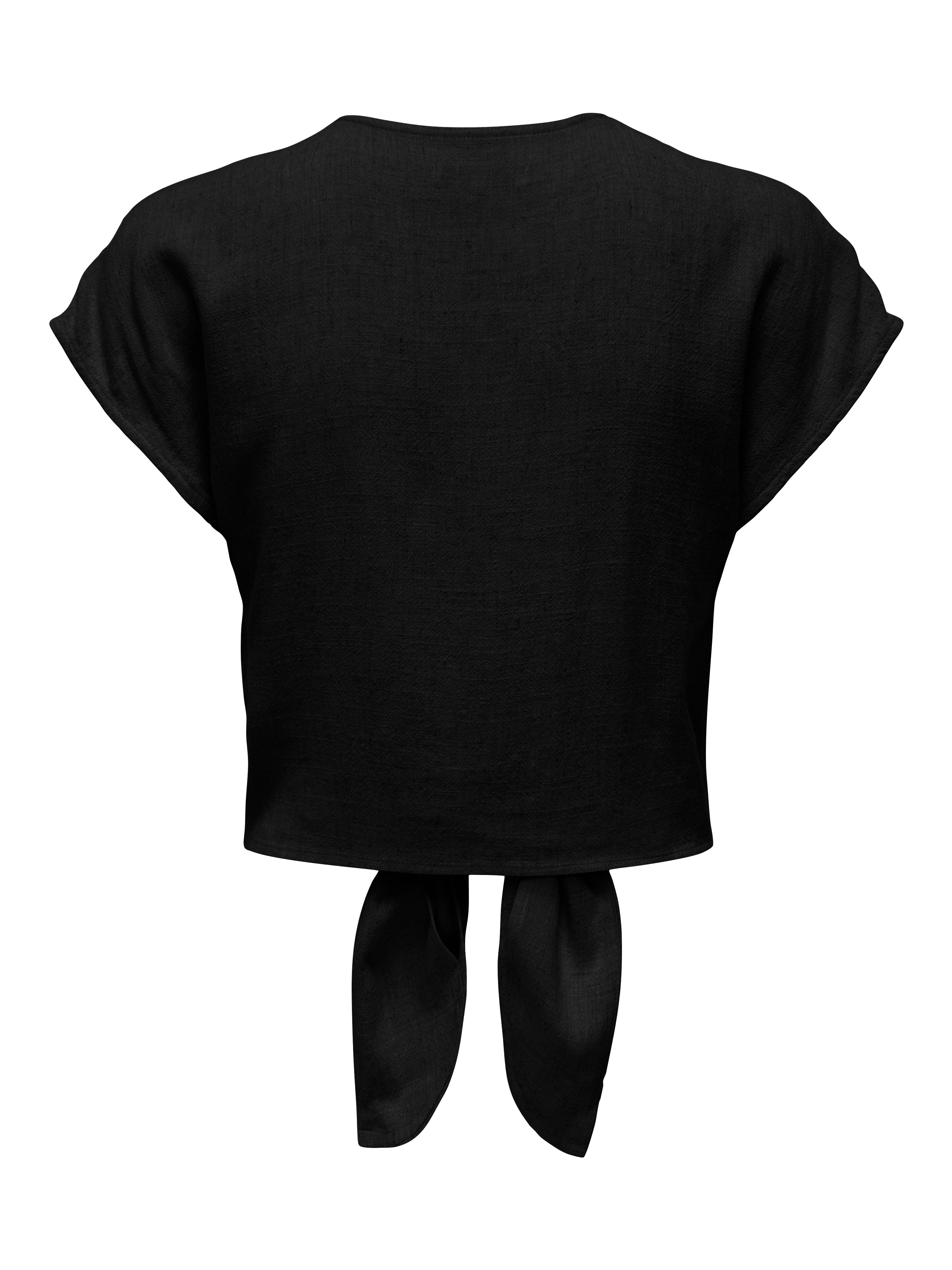 ONLY Kurzarmbluse ONLSIESTA SS KNOT LIN BL SHIRT PNT NOOS Viskosemischung, regular fit