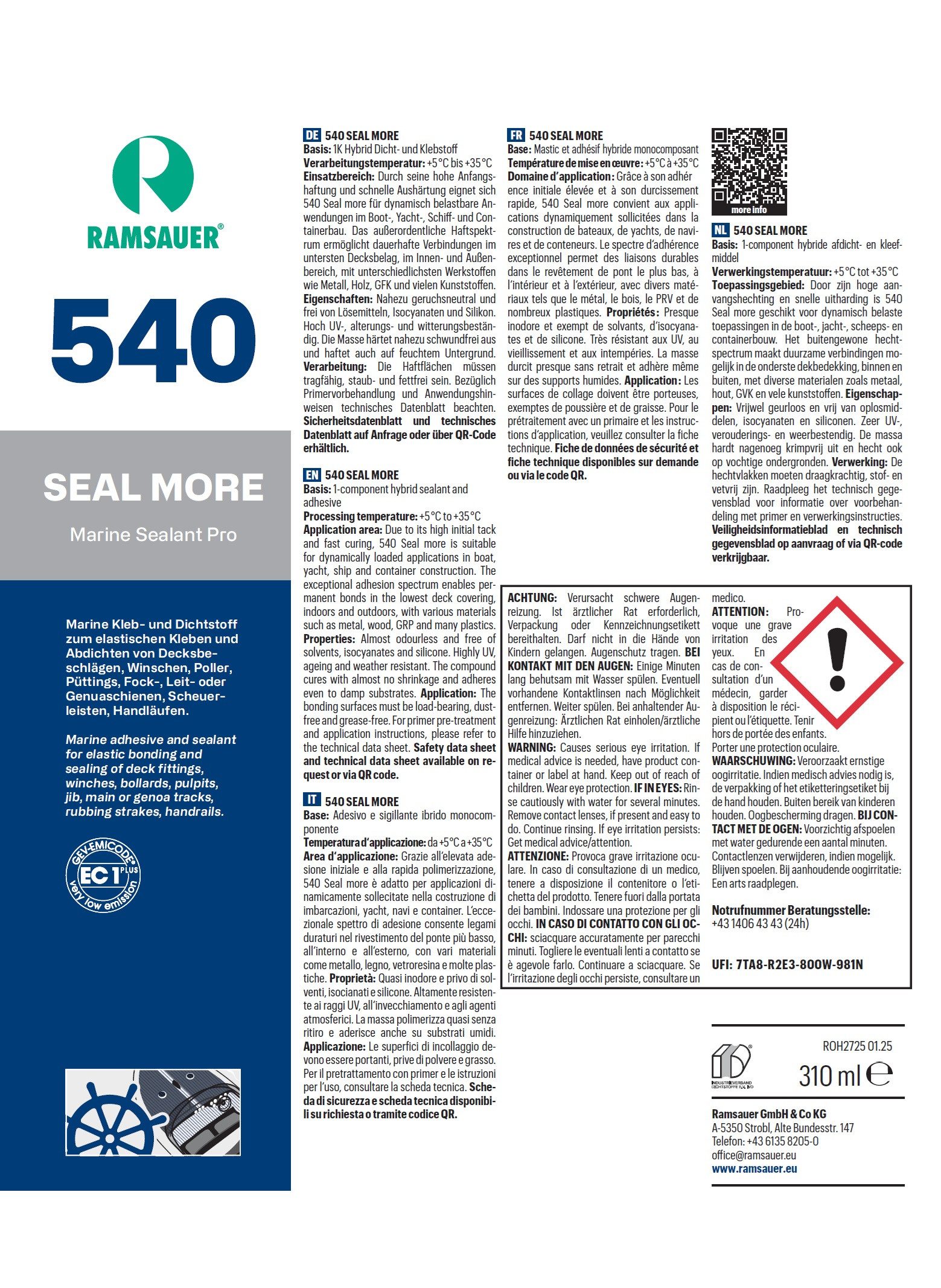Ramsauer Klebstoff Ramsauer Marine 540 Seal günstig online kaufen