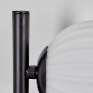 hofstein Wandleuchte Wandlampe aus Metall/Riffelglas in Schwarz/Weiß, ohne Leuchtmittel, Leuchte mit Glasschirmen, An/-Auschalter, 3xG9, ohne Leuchtmittel