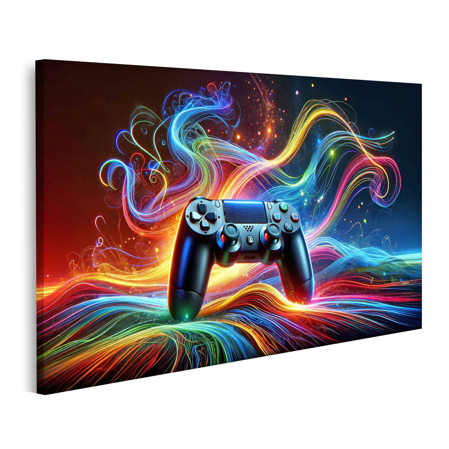 islandburner Leinwandbild Gaming-Controller detailliert in der Mitte ...
