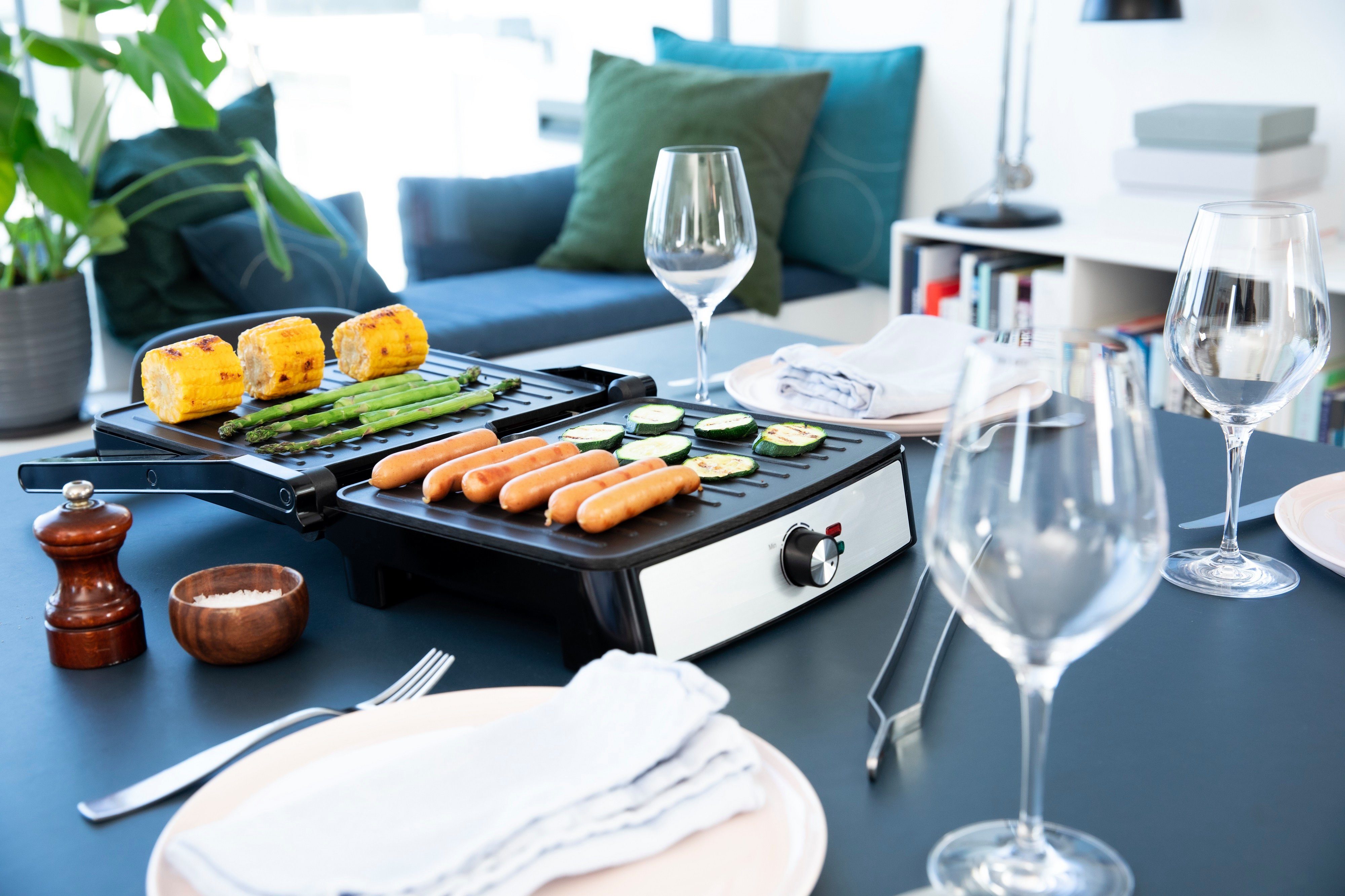 GASTRONOMA Raclette Gastronoma 18240001 - Panini / Tischgrill 2200W, schwarz/Edelstahl