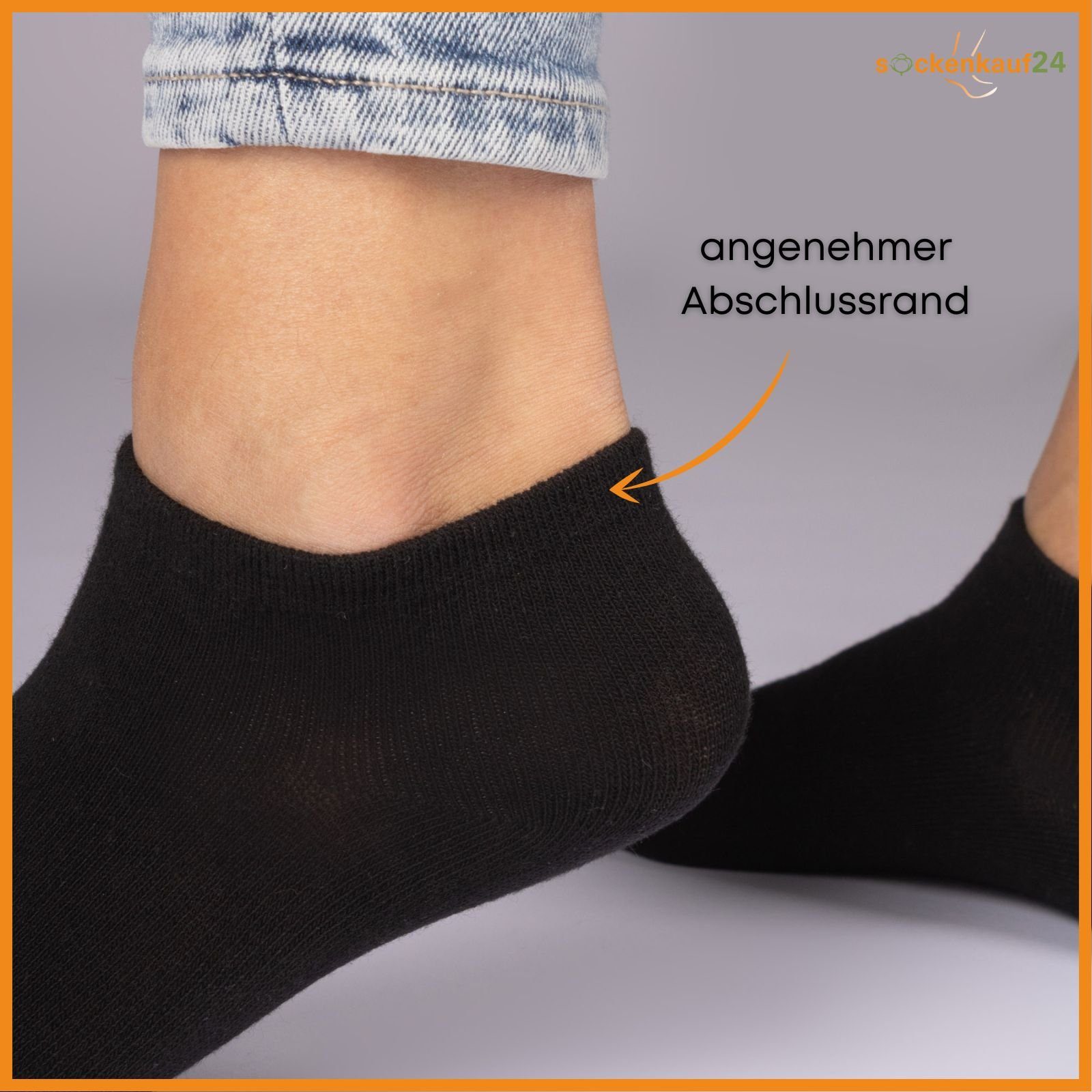 sockenkauf24 Sneakersocken 10 I 20 I 30 Paar Damen & Herren Sneaker Socken (Grau, 10-Paar, 39-42) Schwarz Weiß Grau Baumwolle - 10800 WP
