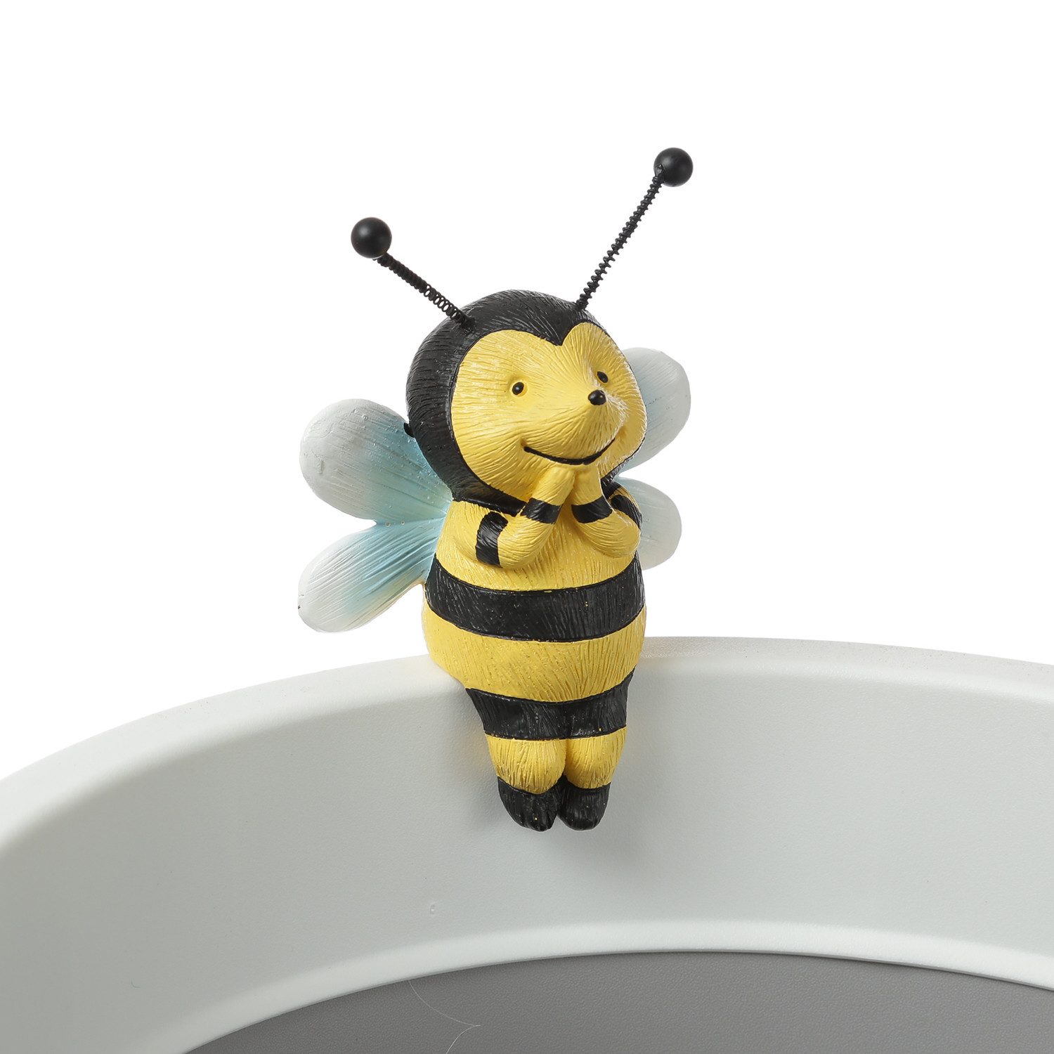 MARELIDA Tierfigur Blumentopfhänger Biene Dekofigur als Topfhänger Gartenfigur H: 11,5cm (1 St) – Bild 5 von 5