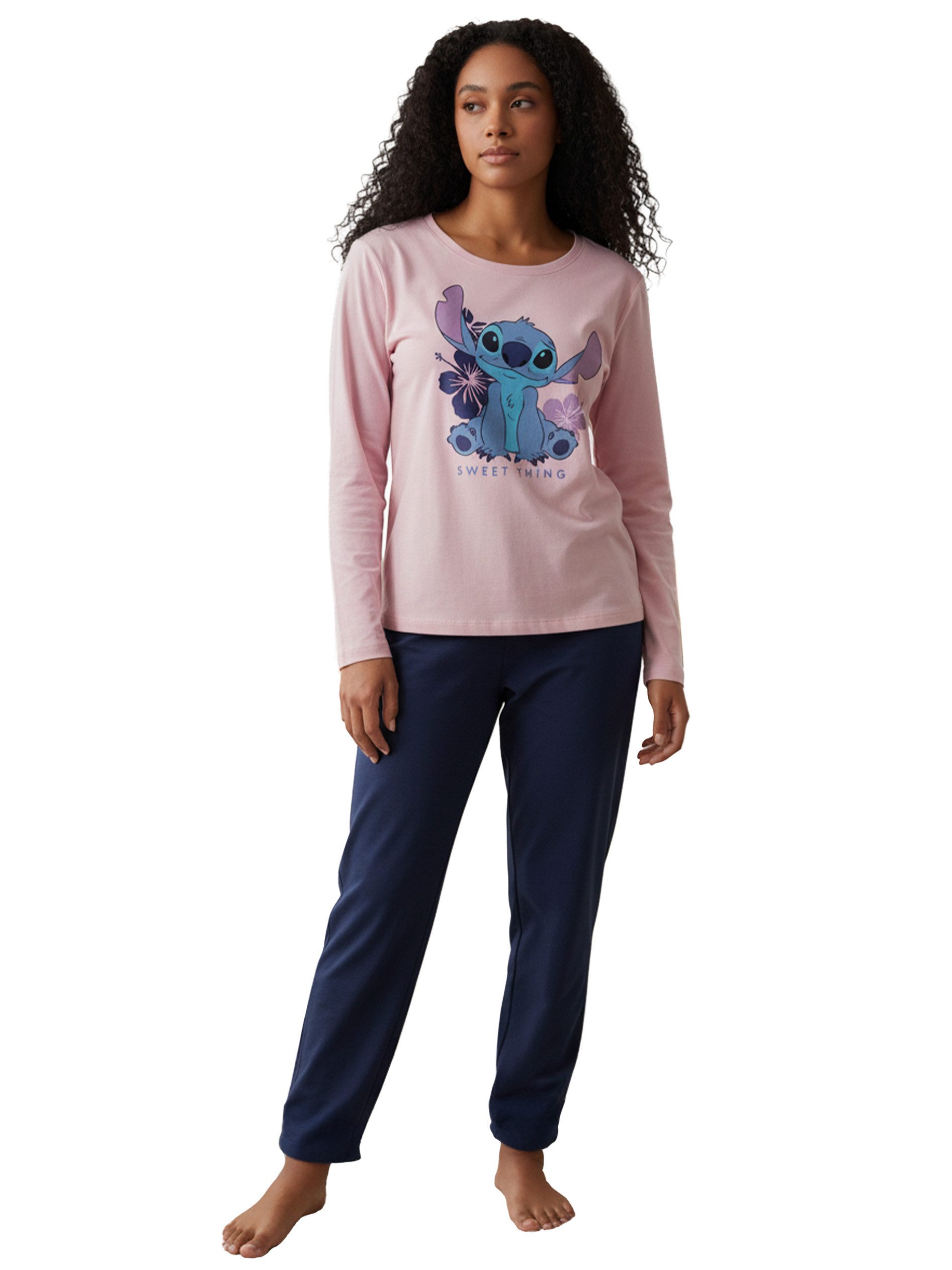 United Labels® Schlafanzug Disney Lilo & Stitch Schlafanzug Pyjama Set Langarm Oberteil mit Hose – Bild 5 von 5