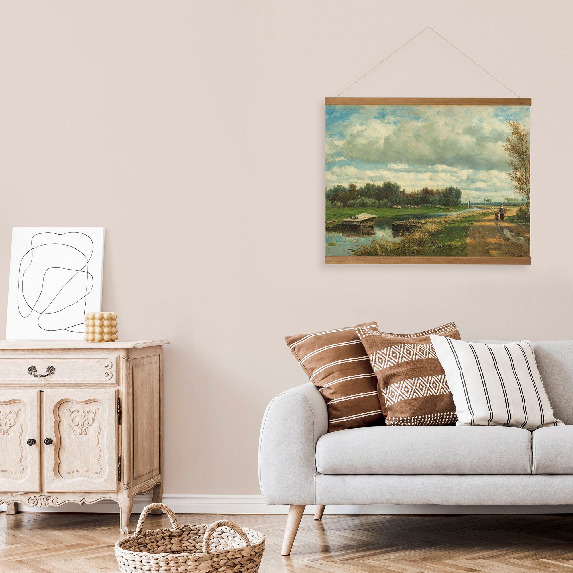 Art for the home Leinwandbild Dutch Landscape, Art (1 St), Hängendes Poster Leinen Holländische Landschaft 60 cm x 80 cm