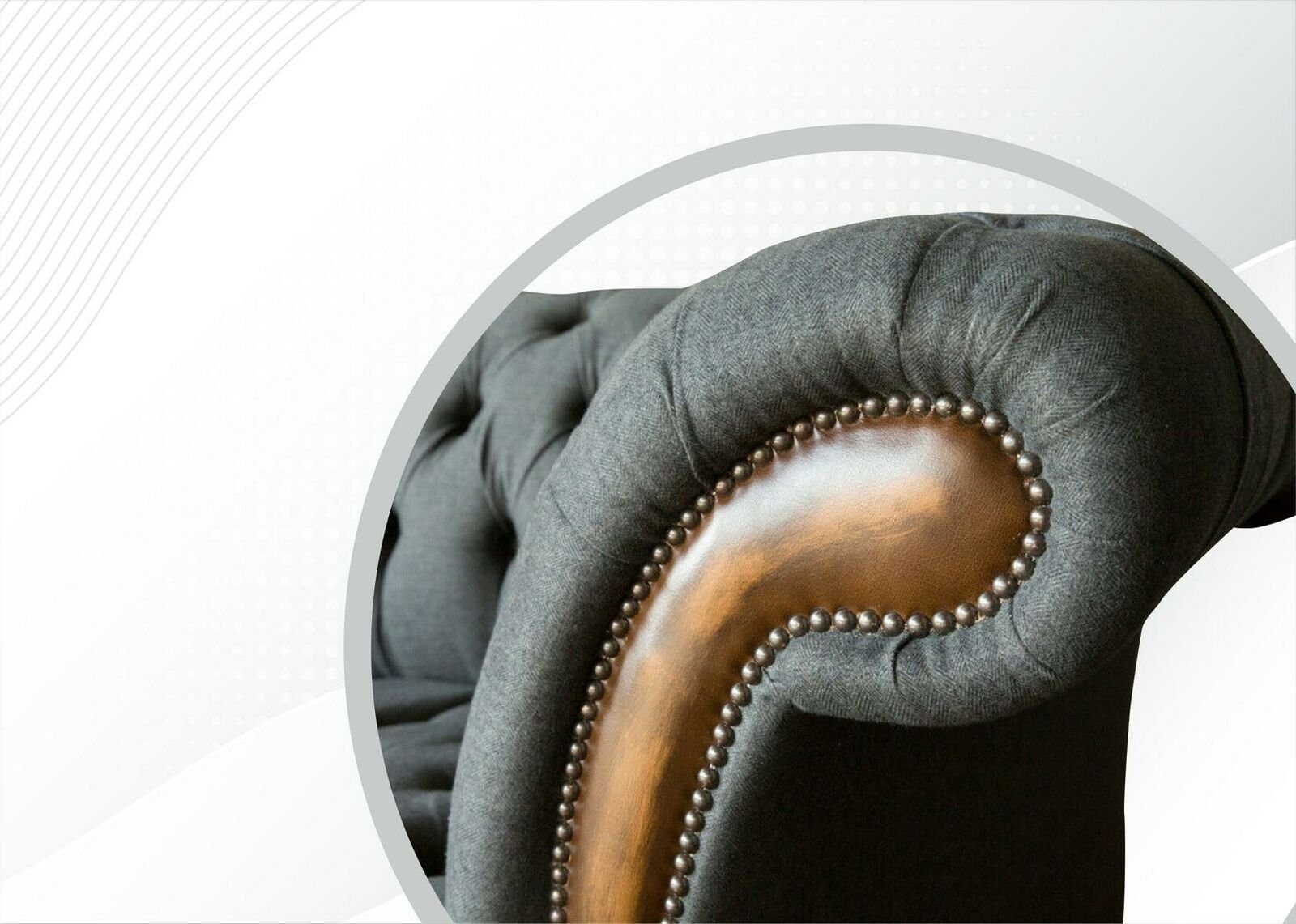 Polster Chesterfield-Sofa, Design Dreisitzer Kreative Sofas Neu JVmoebel Dunkelgrau Couchen Chesterfield