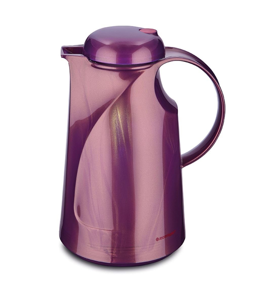 ROTPUNKT Isolierkanne 1,0 ltr. hochwertig I Glaseinsatz I BPA Frei I 24 Std warm 36 std kalt, 1 l, (Kaffeekanne I Teekanne), Glaskolben aus doppelwandigem Rosalin-Glas