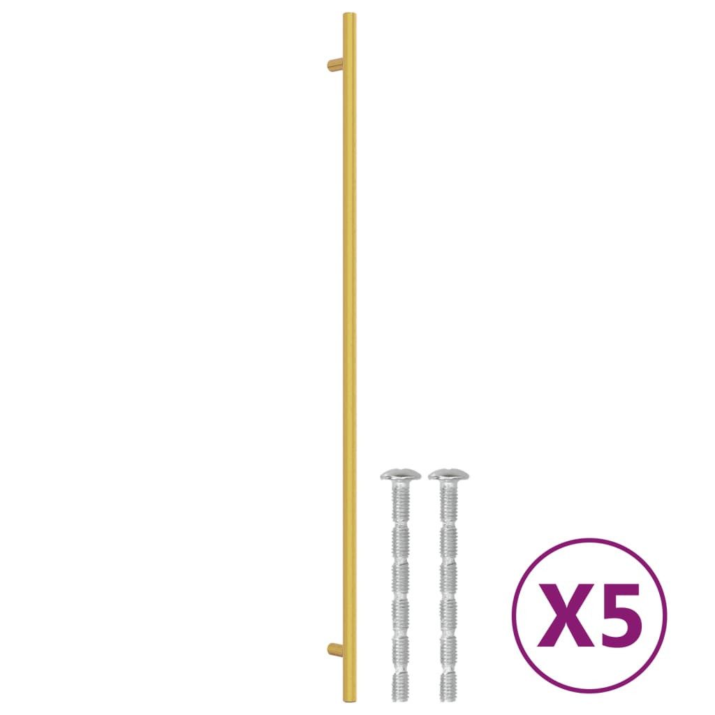 vidaXL Möbelgriff 480 mm Möbelgriffe 5 Stk Golden 480 mm Edelstahl Möbelknopf Schrankgri