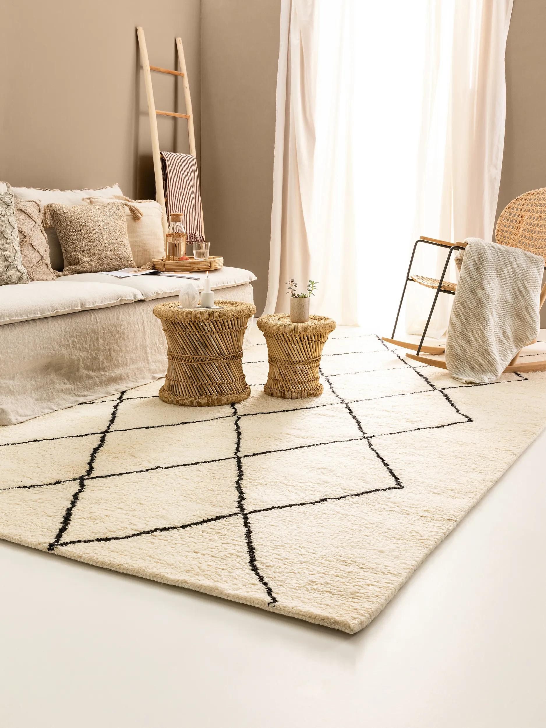 benuta Wollteppich Berber, rechteckig, Höhe: 31 mm, 100% Wolle, Teppich Wohnzimmer, Schlafzimmer, Esszimmer, Flur, Hygge