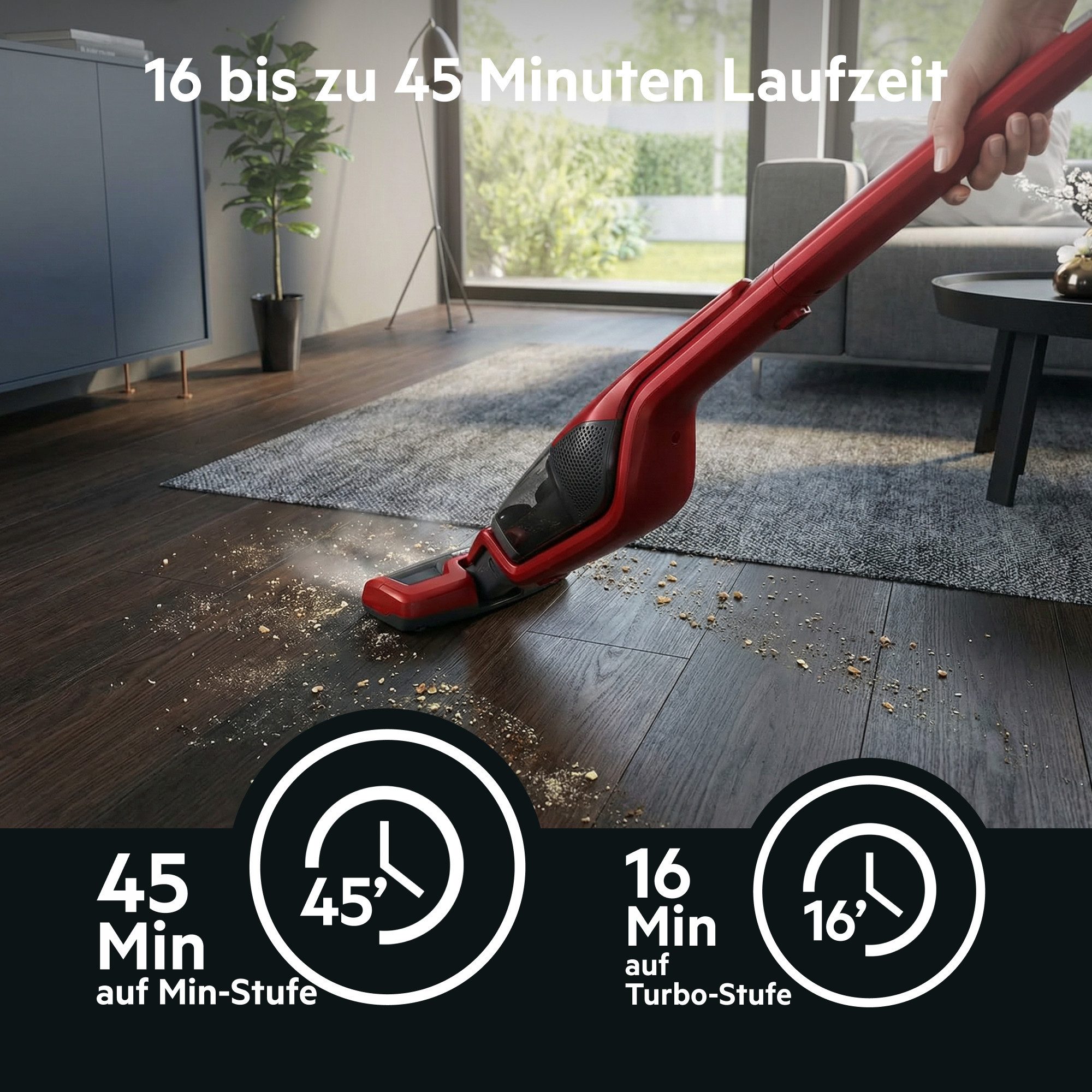 AEG Akku-Hand-und Stielstaubsauger CX7 ANIMAL AKKU-STAUBSAUGER (CX7-2-45AN), beutellos, 2in1-Funktion, ideal zur Tierhaarentfernung, bis zu 45 Min. Laufzeit