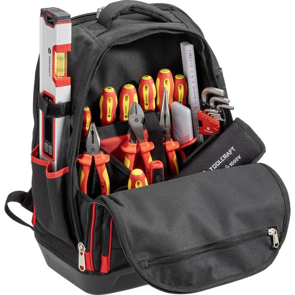 TOOLCRAFT Werkzeugkoffer TO-10672410 VDE Werkzeugrucksack bestückt (B x H x T) 35 x 45 x 23 cm