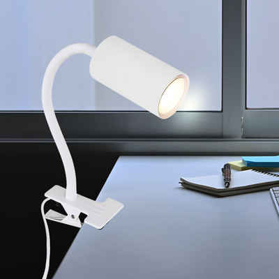 etc-shop Klemmleuchte, Leuchtmittel nicht inklusive, Schreibtischlampe klemmbar Schwanenhals Leselampe