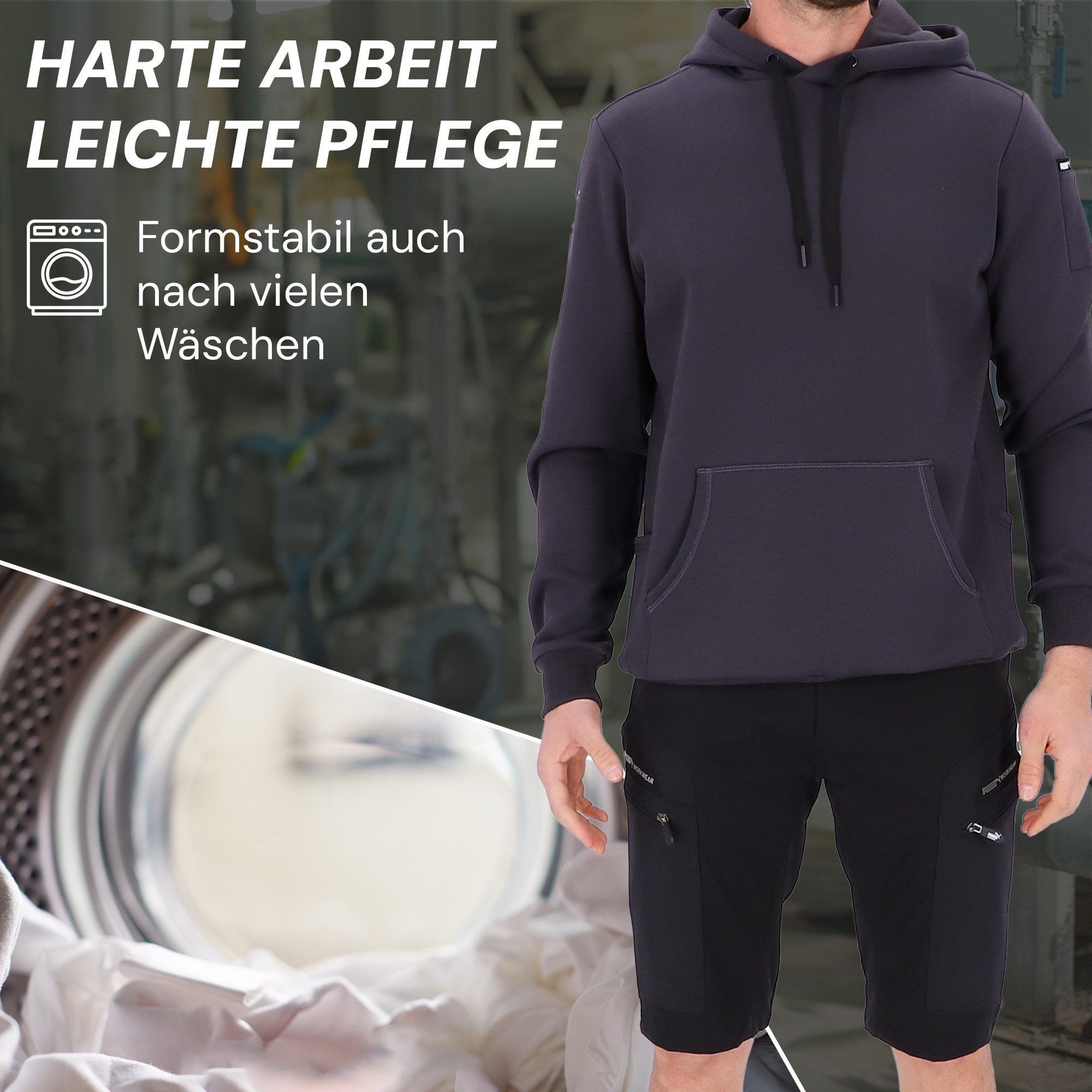 PUMA Workwear Hoodie ADVANCED Herren Pullover mit Kapuze und Taschen Atmungsaktives Gewebe - Ideal für Handwerk Werkstatt und Logistik – Bild 5 von 5