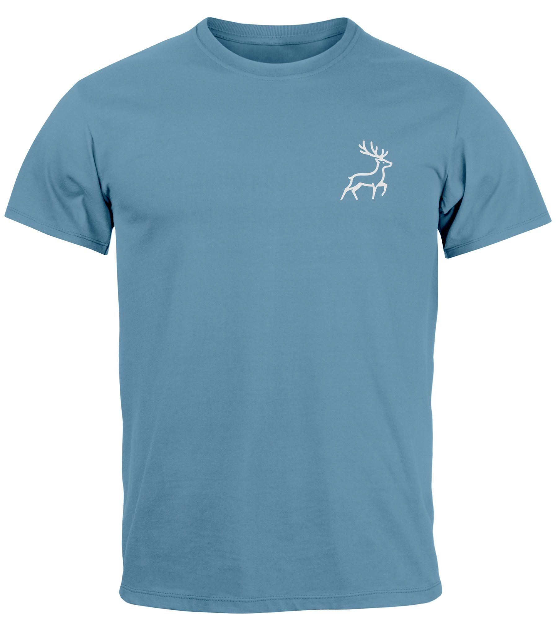 Neverless Print-Shirt Herren T-Shirt Hirsch Wald-Tiere günstig online kaufen