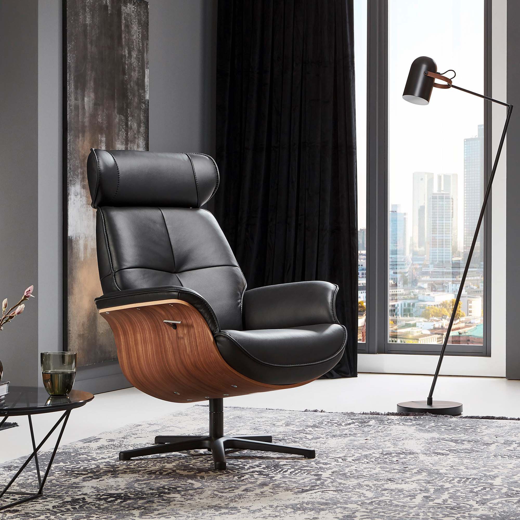 HUKLA Sessel HU-CP22113, verstellbare Rückenlehne, drehbar, verstellbare Kopfstütze