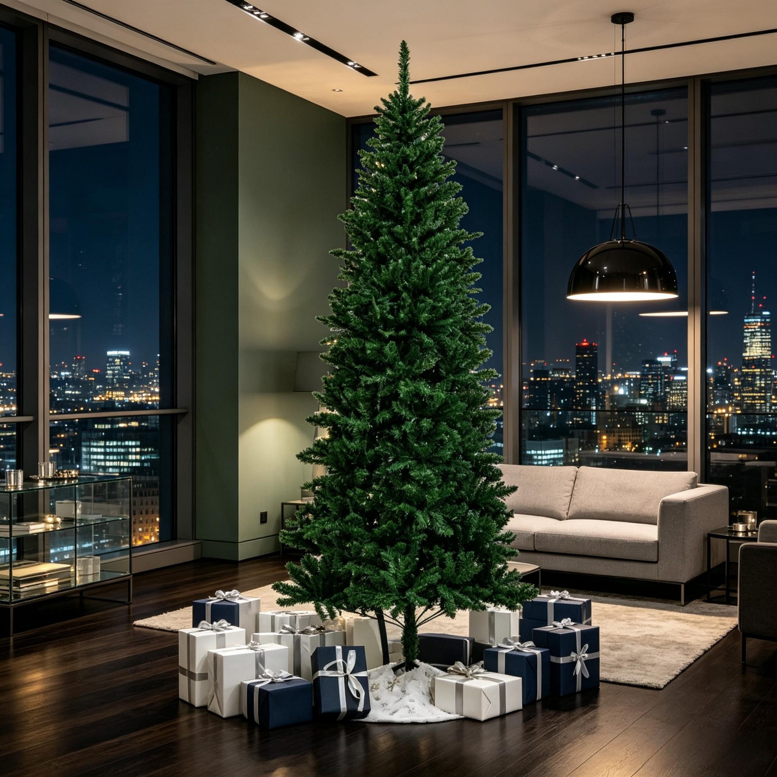 FELIXLEO Künstlicher Weihnachtsbaum Weihnachtsbaum 90 cm mit Faseroptik, mehrfarbig, mit Stützfuß