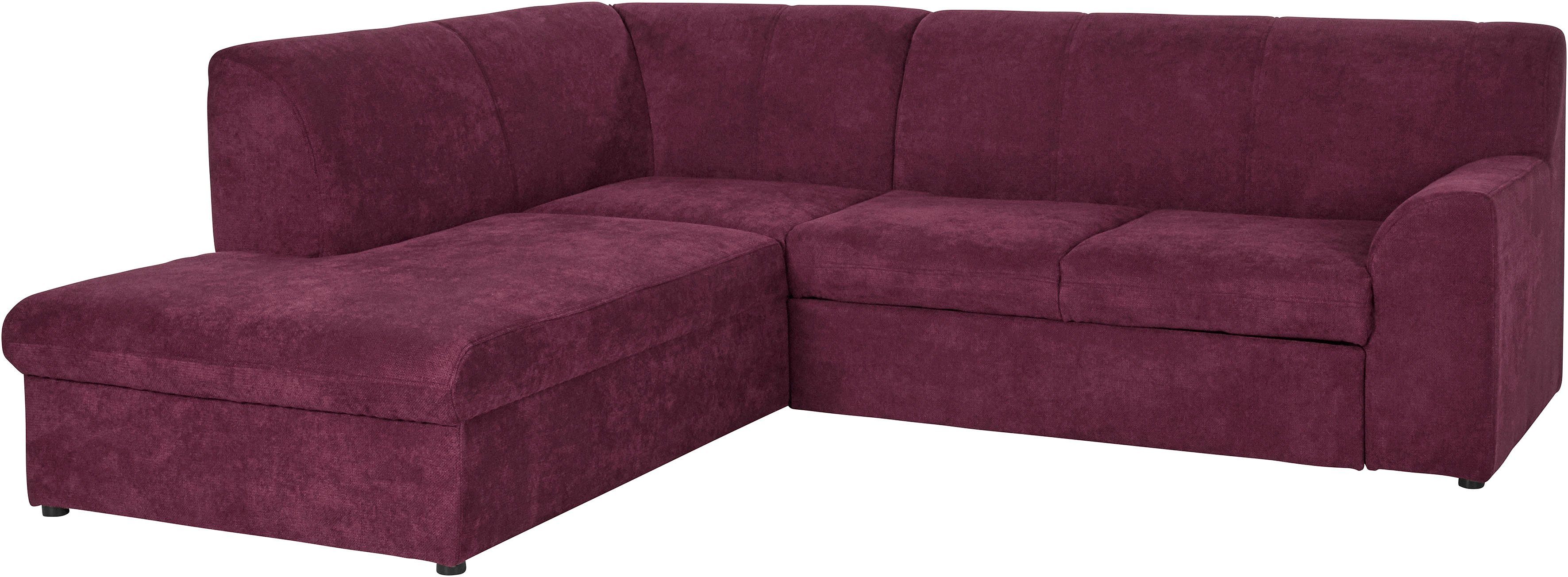 DOMO collection Ecksofa Topper zeitlos elegant, kompakte StellmaßeL-Form, mit Ottomane, wahlweise mit Schlaffunktion