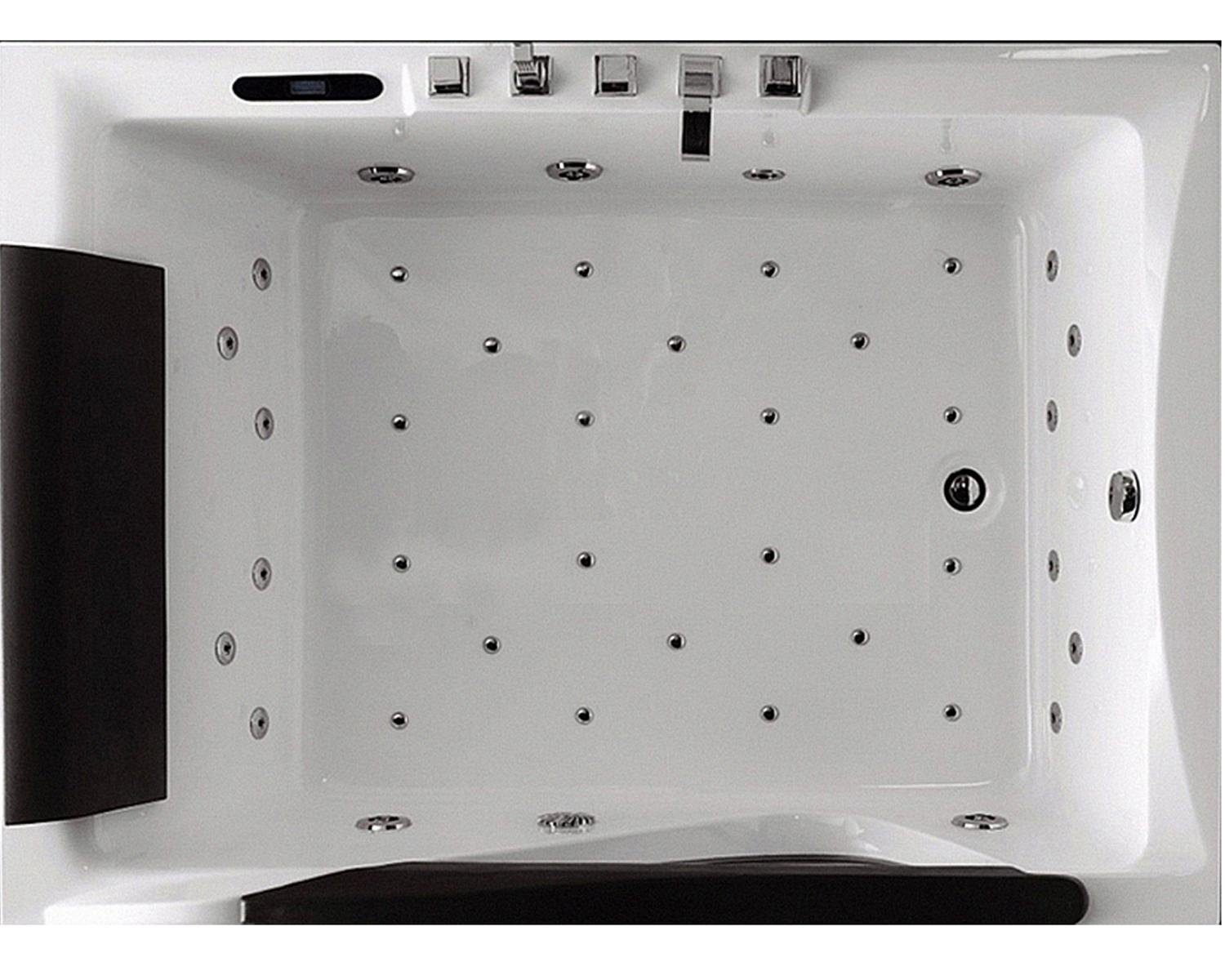 Duwilux Whirlpool-Badewanne XL Whirlpool Hampton 180x130 Badewanne Whirlwanne VOLLAUSSTATTUNG, (1-tlg), Farblichttherapie